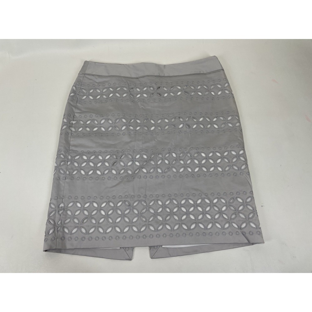 White House Black Market Pencil Skirt Eyelet Womens Size 12 Purple NWT